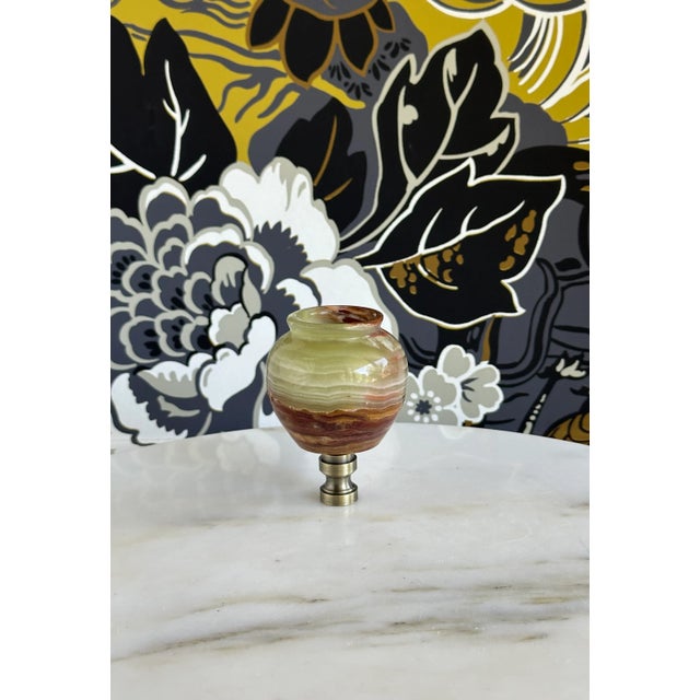 Onyx Marble Vessel Lamp Finial For Sale - Image 4 of 4