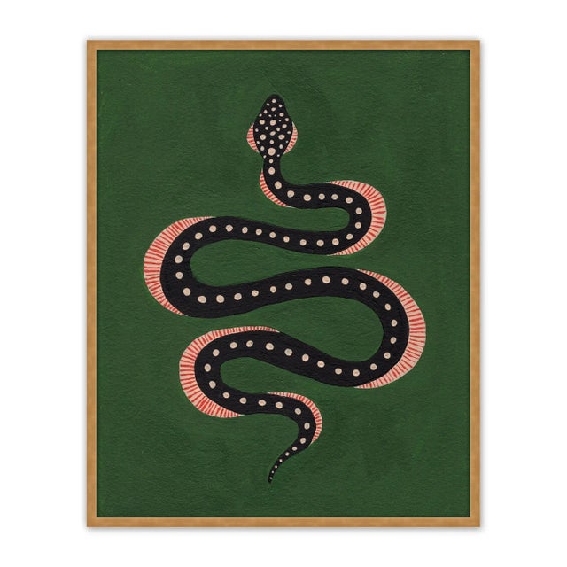 Contemporary Apple the Snake by Willa Heart in Gold Framed Paper, Large Art Print For Sale - Image 3 of 3