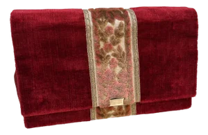 Document Holder in Velvet and Brocade Fabric, 1890s