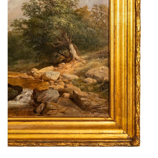 Antique English 19th Century Oil Painting River Lyn Landscape Barnstaple Devon by Albert Lane For Sale - Image 9 of 17