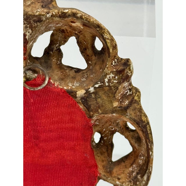 Antique Gilt Carved Wood Frame With Portrait Insert — 3.5" W X 4" H For Sale - Image 11 of 12