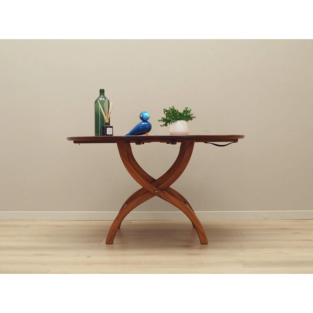 Vintage Danish Round Mahogany Coffee Table, 1970s For Sale - Image 4 of 11