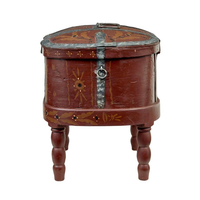 Rustic Swedish Shaped Box on Stand, 1850s For Sale - Image 3 of 8