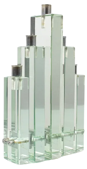 Thick Glass and Chromed Brass Candleholder by P. Chiesa for Fontana Arte, 1960s