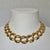 Metal Napier Signed 1980s Gold Tone Graduated Curb Link Statement Necklace For Sale - Image 7 of 12