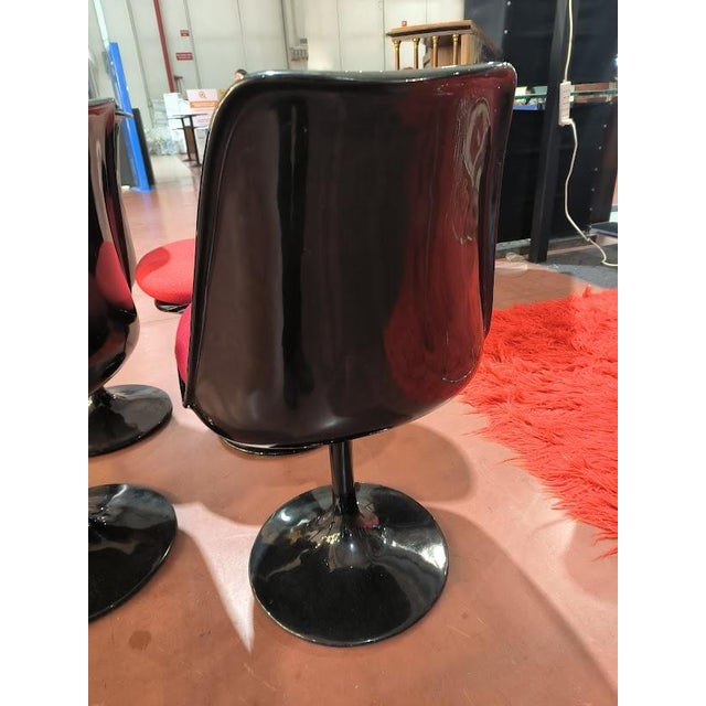 Plastic Tulipe Chairs in Glass Resin in Bonzanini by Eero Saarinen, 1960s, Set of 4 For Sale - Image 7 of 11