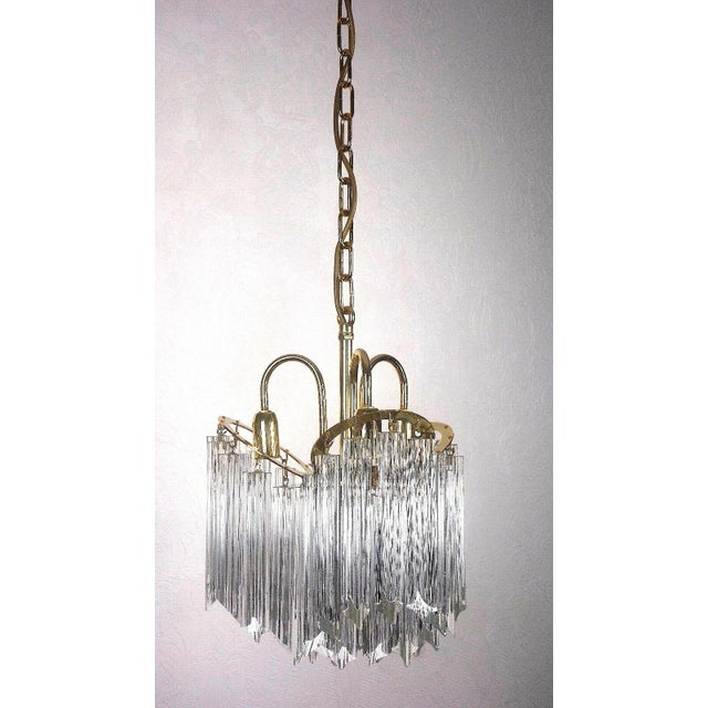 Mid-Century Modern Italian Venini Murano Glass Chandeliers, 1970s For Sale - Image 3 of 11