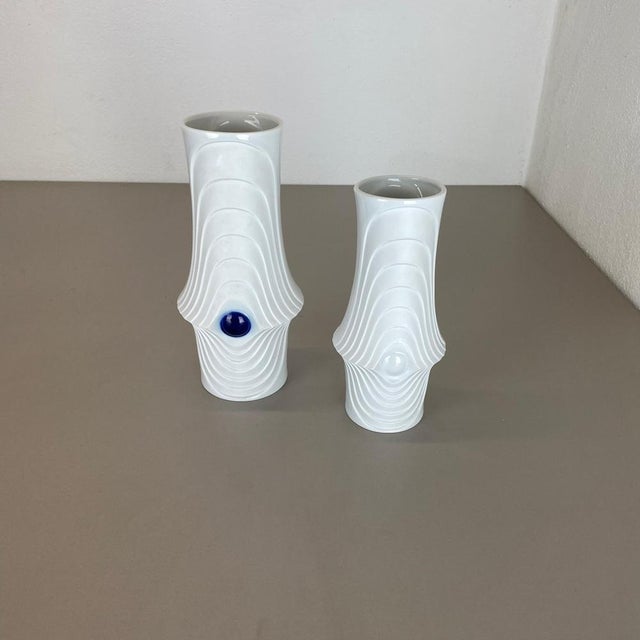 Op Art Porcelain Vases by Royal Bavaria KPM, Germany, 1970s, Set of 2 For Sale - Image 3 of 18
