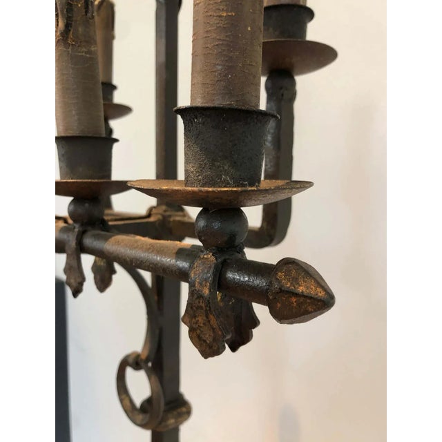 1940s French Work Wrought and Gilt Iron Floor Lamp For Sale - Image 11 of 13
