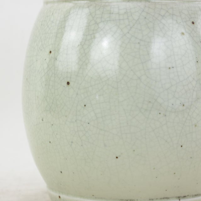 Celadon Vintage Chinese Celadon Crackle Glaze Decorative Porcelain Drum For Sale - Image 8 of 11