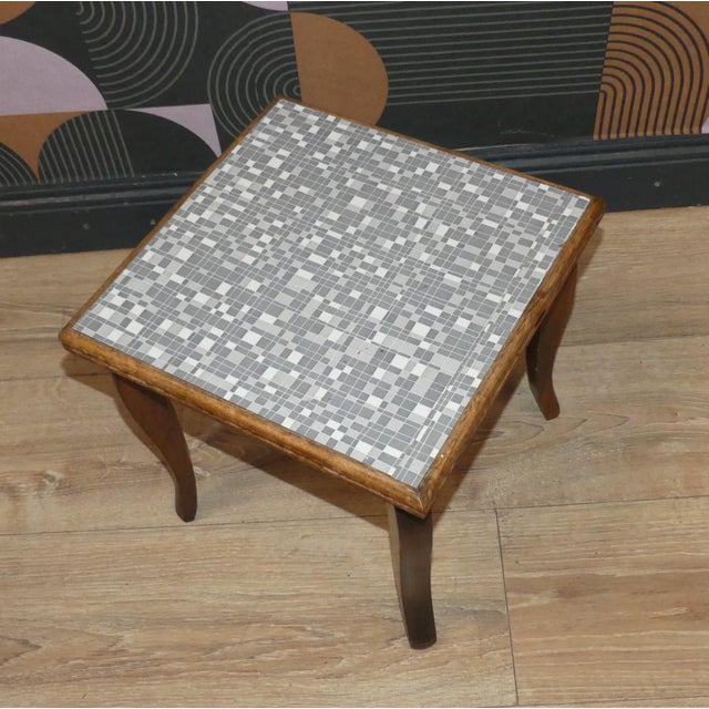 Gray Vintage Flower Stand in Resopal Mosaic Grey, 1960s For Sale - Image 8 of 10