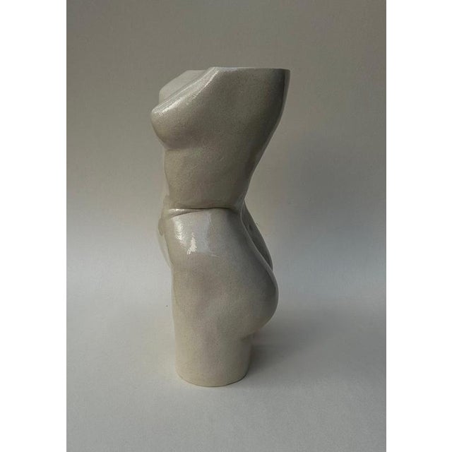 Contemporary Era Accent Table in Glazed Stoneware by Thalia Dalecky For Sale - Image 3 of 6
