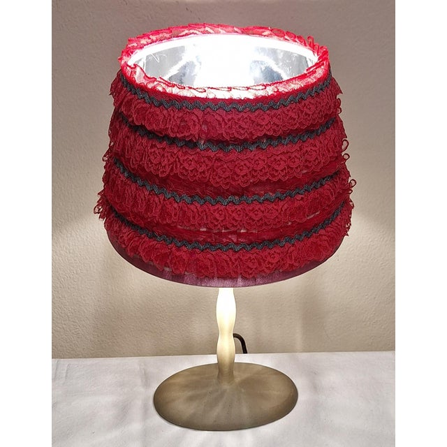 Vintage Bijou Tavolo Table Lamp by Rudolfo Dordoni for Foscarini with Red Fabric Shade from Lamplove, 1990s For Sale - Image 3 of 9