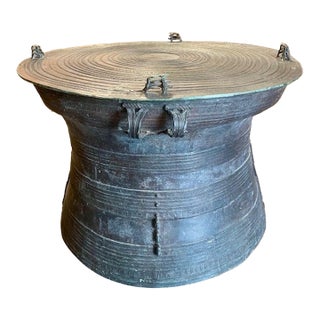 Vintage Thai Bronze Rain Drum Table For Sale