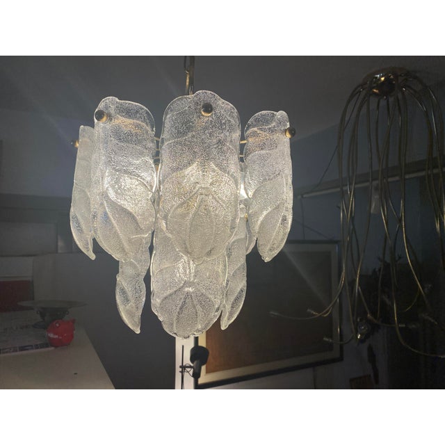 Chandelier with Murano Glass Leaves by Carl Fagerlund, 1960s For Sale - Image 3 of 12