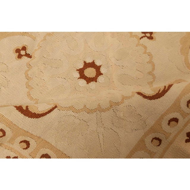 Late 19th Century Antique 1880s French Aubusson Rug, Ivory Botanical Elegance For Sale - Image 5 of 7