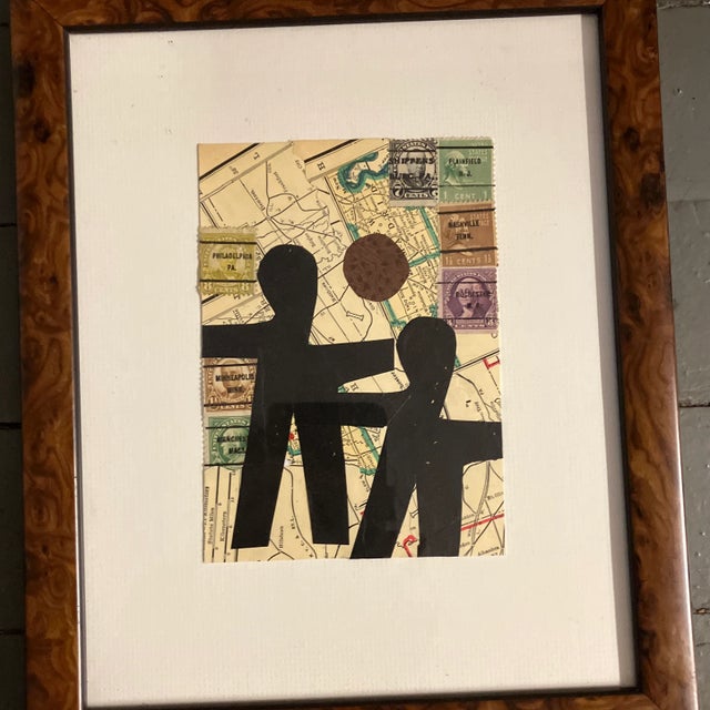 Contemporary Contemporary Set of 2 Original Wayne Cunningham Abstract Collages Framed-A Pair For Sale - Image 3 of 4