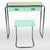 A compact desk with matching stool in the functionalist style of the 1930s–40s. The tubular chrome frame supports a twin-...