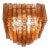 Luxury Italian Amber-Rosè “Squared” Murano Glass Squared Flush Mount For Sale