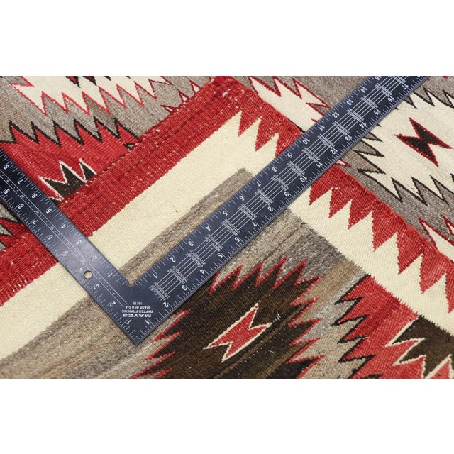 Early 20th Century Vintage Eye Dazzler Navajo-Style Kilim Rug - 03'02 X 04'04 For Sale - Image 5 of 9