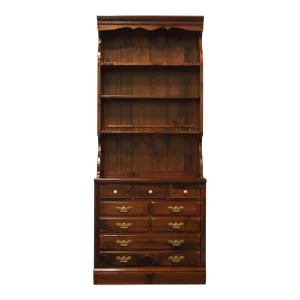 Ethan Allen Antiqued Pine Old Tavern Crp Custom Room Plan 32" Chest W. Bookcase Top 12-4030 / 12-4036