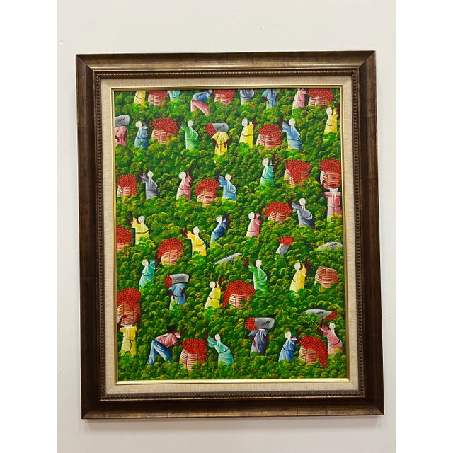 Green Vintage Outsider Art Painting For Sale - Image 8 of 8