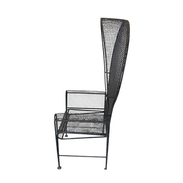 Russell Woodard Russell Woodard Canopy Chair Sculptura Balloon High Back Wrought Iron Outdoor Patio Furniture For Sale - Image 4 of 12