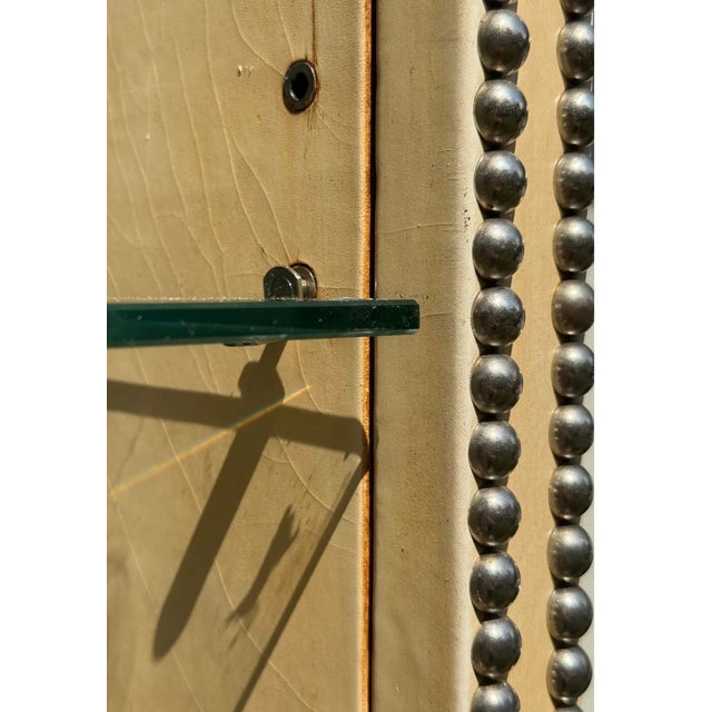 Lillian August for Hickory White Studded Leather Bookcase For Sale - Image 9 of 11