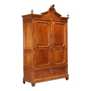 Umbertino Cherrywood Wardrobe, Italy, Late 19th Century For Sale