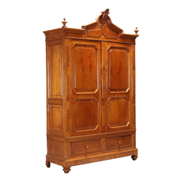 Umbertino Cherrywood Wardrobe, Italy, Late 19th Century For Sale