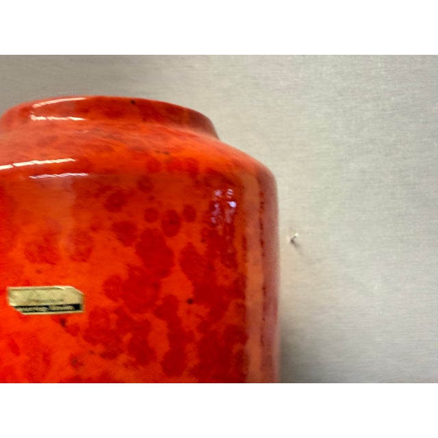 Vintage 517-50 Orange Fat Lava Floor Vase from Scheurich, 1970s For Sale - Image 5 of 16