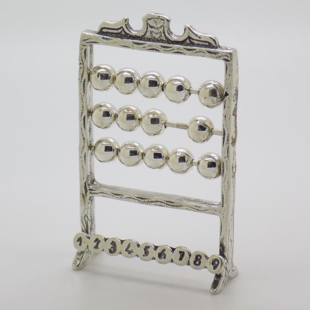 1980s Vintage Italian Handmade Silver Abacus Miniatura, 1980s For Sale - Image 5 of 13