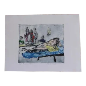 1990 James D. Curtis Etching Titled "Drawing"