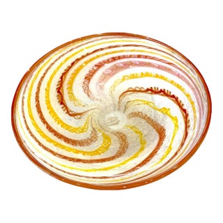 Late 20th Century Pizichillo Gordon Art Glass Bowl Swirl San Francisco Bay Area Oakland Decor For Sale