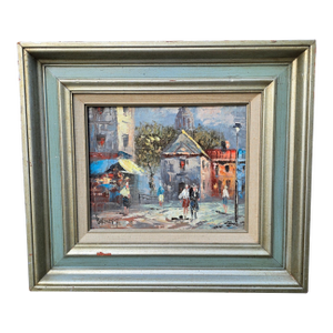 Mid 20th Century Paris Scene Oil Painting