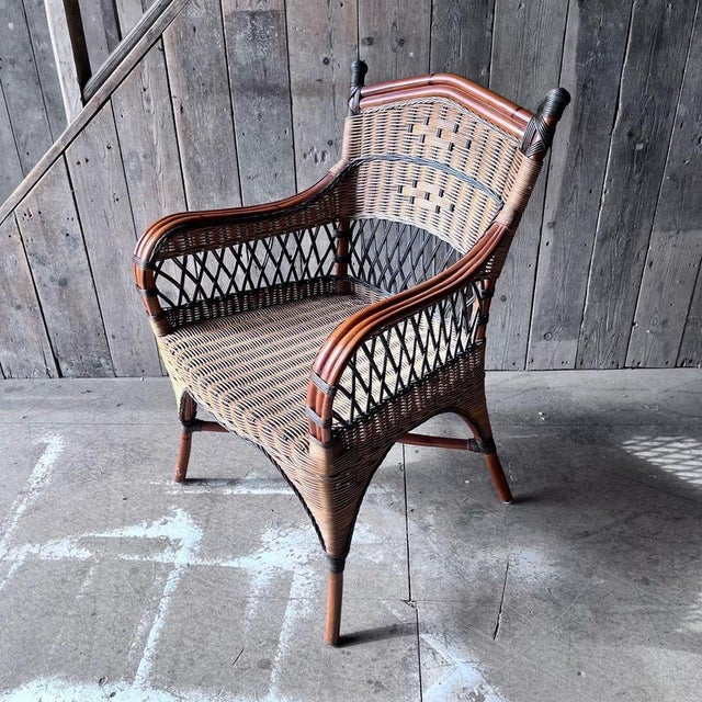 Vintage Wicker Bedroom Armchair For Sale - Image 6 of 12