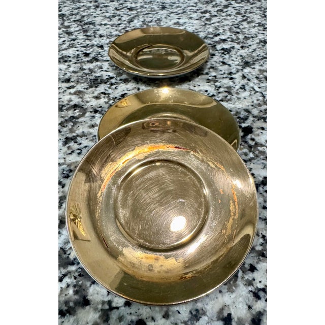 Vintage Hollywood Recency Gold Gilded Porcelain Demitasse Espresso Set - 5 Cups & 3 Saucers - 8 pcs For Sale - Image 9 of 11