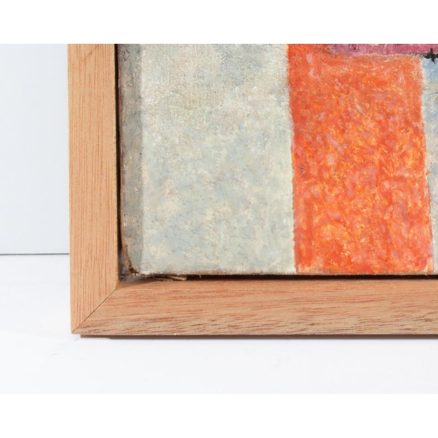 Textile 1950 Oil on Canvas Cubist Style Painting by John Eddy Hutchins For Sale - Image 7 of 10