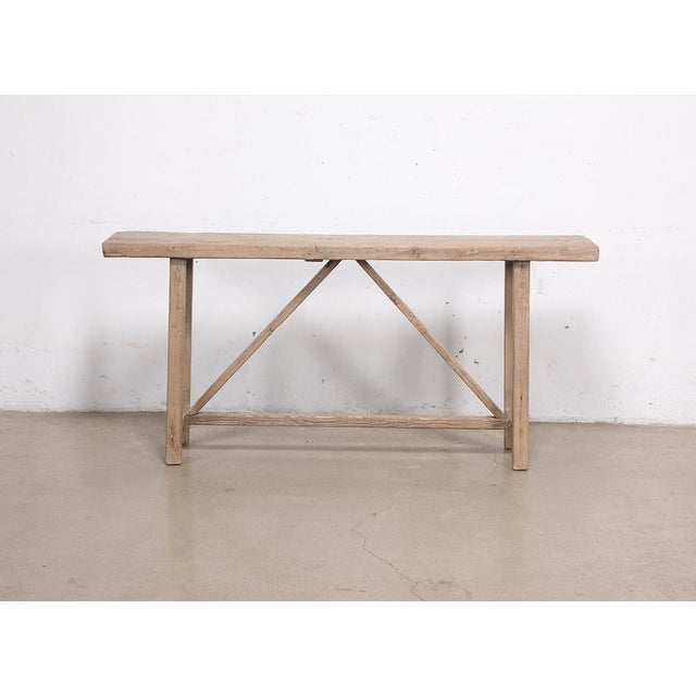Vintage Rustic Pine Console Table For Sale - Image 4 of 4