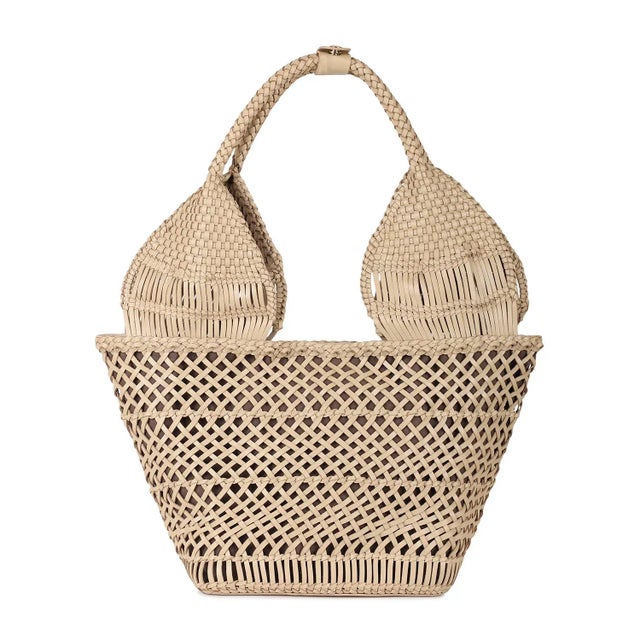 Contemporary Margarita Beige Woven Tote For Sale - Image 3 of 4