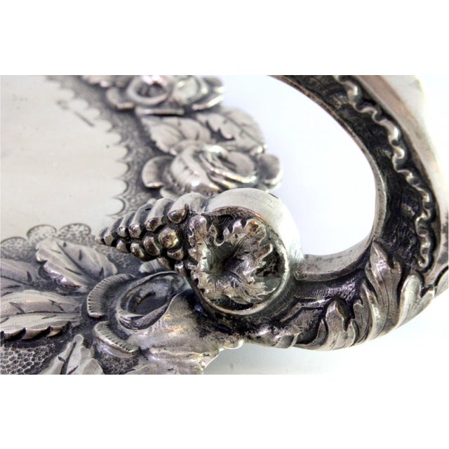 Silver Tray with Handle For Sale - Image 6 of 8
