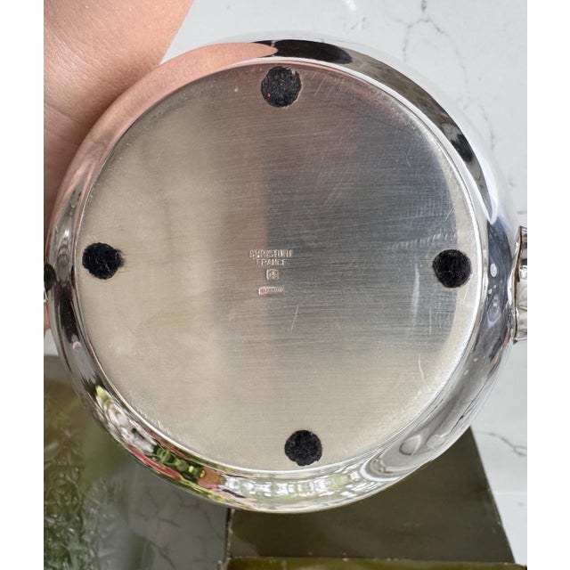 Mid 20th Century Christofle France Bagatelle Silverplate Teapot With Ebony Wooden Handle 6.25x8.5" For Sale In Philadelphia - Image 6 of 11