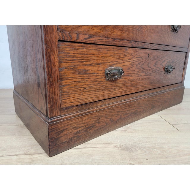 Edwardian Drop Handle Chest of 2 Drawers in Oak, 1910s For Sale - Image 12 of 18