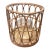 Vintage Woven Rattan & Glass Hurricane Candle Holder For Sale