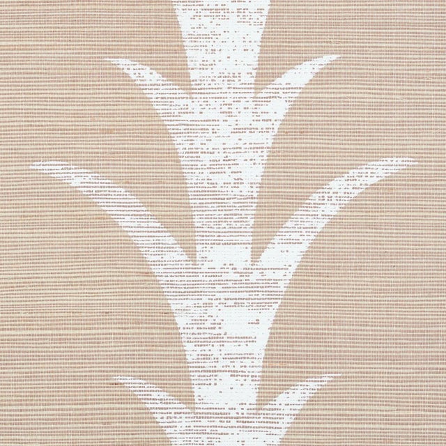Contemporary Schumacher X Celerie Kemble Acanthus Stripe Sisal Wallpaper in Fog & Chalk For Sale - Image 3 of 3