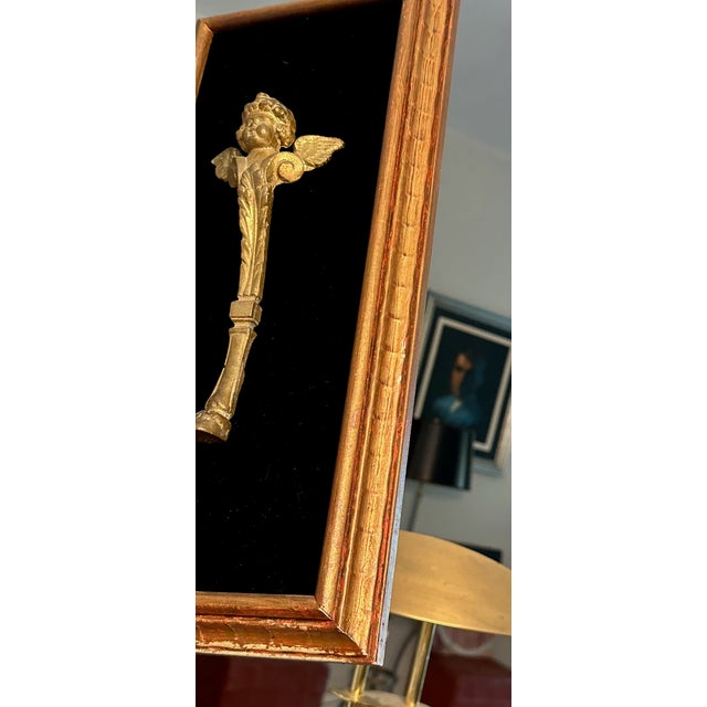 Pair French Gilt Bronze Angle Wing Architectural Fragment Framed For Sale - Image 12 of 16