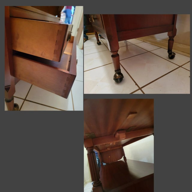 Shaw of London Mahogany Drop Leaf Rolling Buffet / Serving Cart For Sale - Image 10 of 12