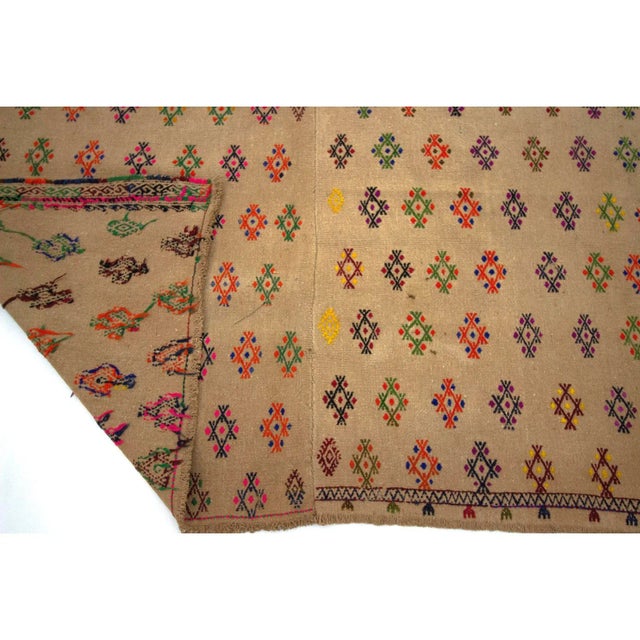 1960s 1960s Vintage Cotton Turkish Kilim Rug- 5′11″ × 9′6″ For Sale - Image 5 of 7