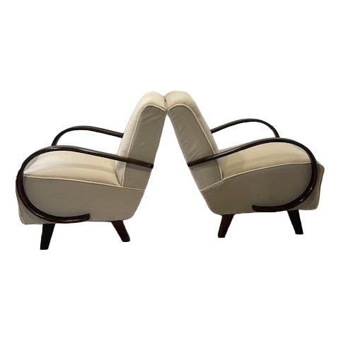 Art Deco Relax Chairs from Halabala, 1930s, Set of 2 For Sale
