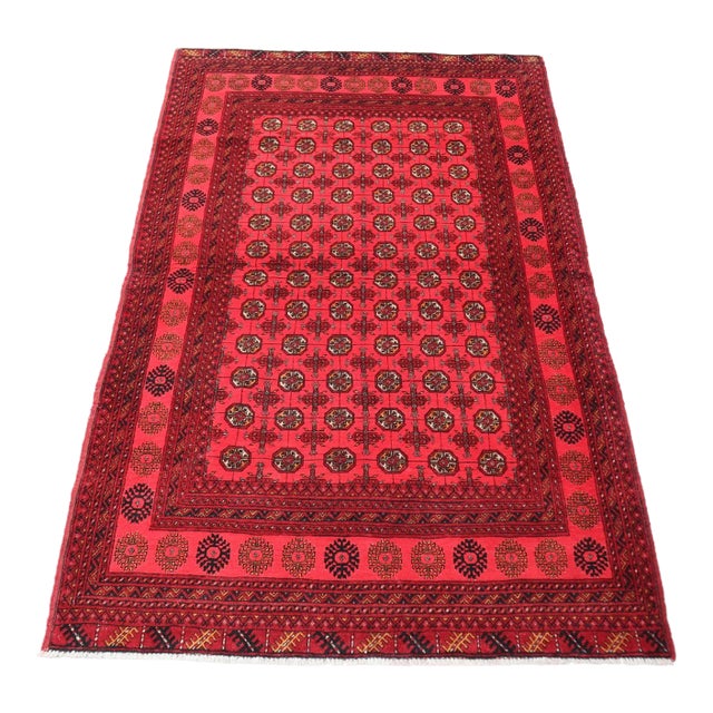 Hand Knotted Vintage Afghan Kunduzi Rug For Sale